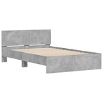 vidaXL Cadre de lit sans matelas gris béton 120x190 cm