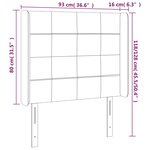 vidaXL Tête de lit avec oreilles Noir 93x16x118/128 cm Tissu