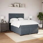 vidaXL Sommier à lattes de lit et matelas Gris foncé 140x190cm Velours