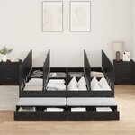 vidaXL Cadre de lit de rangement en chêne noir 135x190 cm