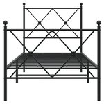 vidaXL Cadre de lit métal sans matelas avec pied de lit noir 80x200 cm