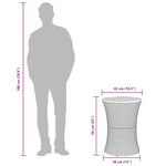 vidaXL Table d'appoint de jardin forme tambour noir rotin bois massif