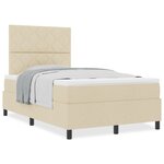 vidaXL Lit avec Sommier Crème 120x200 cm Tissu