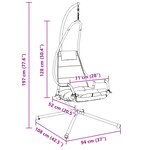 vidaXL Chaise Suspendue avec Support et Coussin Taupe Acier