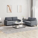 vidaXL Ensemble de canapés 2 Pièces avec coussins Gris foncé Velours