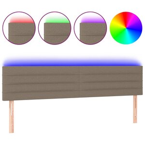 vidaXL Tête de lit à LED Taupe 180x5x78/88 cm Tissu