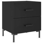vidaXL Tables de chevet 2 Pièces noir 40x35x47 5 cm bois d’ingénierie