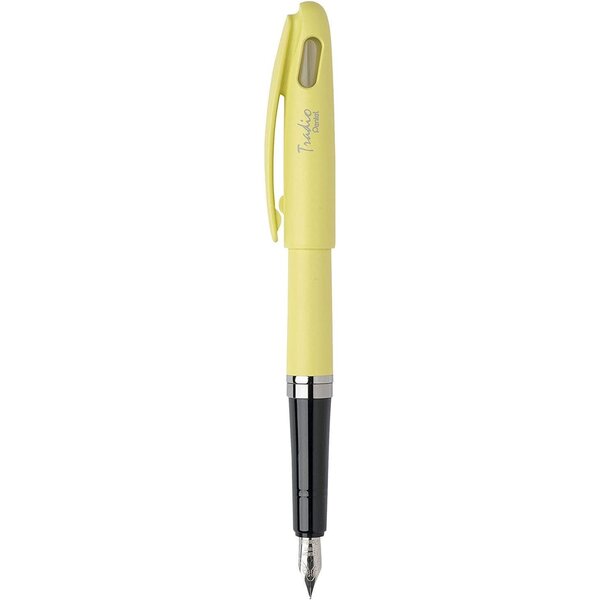 Stylo plume tradio corps pastel mimosa  encre bleue pentel