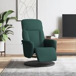 vidaXL Fauteuil inclinable avec repose-pied vert foncé velours