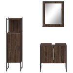 vidaXL Ensemble d'armoires de salle de bain 3 Pièces chêne marron