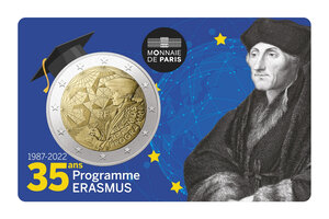 Monnaie 2 euros coincard bu france erasmus 2022
