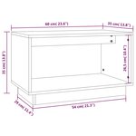 vidaXL Meuble TV Noir 60x35x35 cm Bois de pin massif