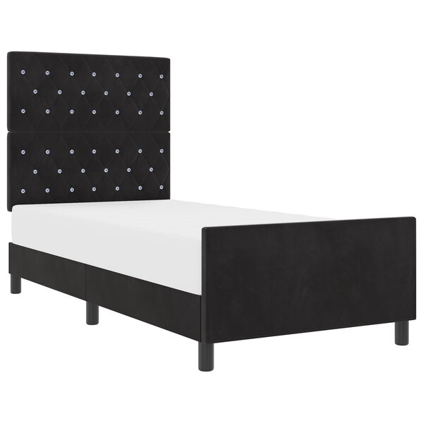 vidaXL Cadre de lit noir 100x200 cm Velours