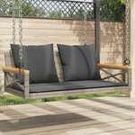 vidaXL Balancelle avec coussins gris 109x62x40 cm résine tressée