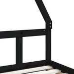 vidaXL Cadre de lit pour enfants noir 90x200 cm bois de pin massif