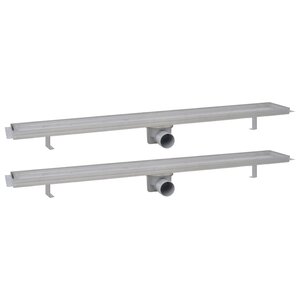 vidaXL Drain de douche linéaire 2 pc 930 x 140 mm Acier inoxydable