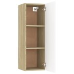 vidaXL Meuble TV Blanc et chêne sonoma 30 5x30x90 cm Bois d’ingénierie