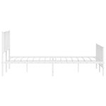 vidaXL Cadre de lit métal sans matelas et pied de lit blanc 193x203 cm