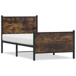vidaXL Cadre de lit en métal sans matelas chêne fumé 75x190 cm