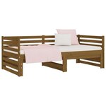 vidaXL Lit coulissant sans matelas marron miel 2x(90x190) cm