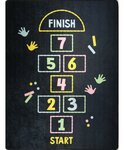 Tapis enfant Marelle 80 x 150 cm - Noir