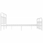 vidaXL Cadre de lit métal sans matelas et pied de lit blanc 180x200 cm