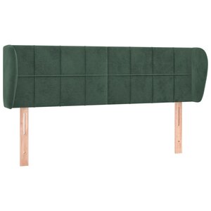vidaXL Tête de lit avec oreilles Vert foncé 147x23x78/88 cm Velours