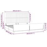 vidaXL Cadre de lit sans matelas bleu 200x200 cm tissu