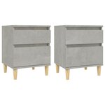 vidaXL Tables de chevet 2 Pièces Gris béton 40x35x50 cm