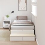 vidaXL Cadre de lit de rangement Blanc 75x190 cm