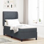 Lit avec sommier à ressorts et matelas vidaXL Gris foncé 80x200 cm en Velours