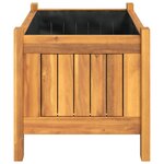vidaXL Jardinière avec doublure 54x31x30 cm bois massif d'acacia