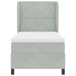 Lit avec sommier de vidaXL et matelas Gris clair 90x190 cm Velours