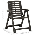 vidaXL Chaises de jardin lot de 2 Plastique Anthracite