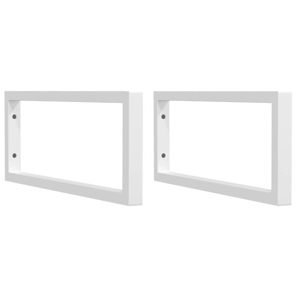 vidaXL Supports d'étagères pour lavabo 2 Pièces blanc rectangulaire acier