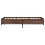 vidaXL Cadre de lit chêne marron 90x200 cm bois d'ingénierie et métal