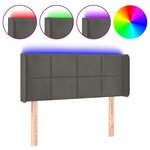vidaXL Tête de lit à LED Gris foncé 93x16x78/88 cm Velours
