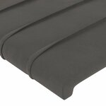 vidaXL Tête de lit à LED Gris foncé 147x16x118/128 cm Velours
