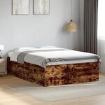 vidaXL Cadre de lit sans matelas chêne fumé 120x200 cm
