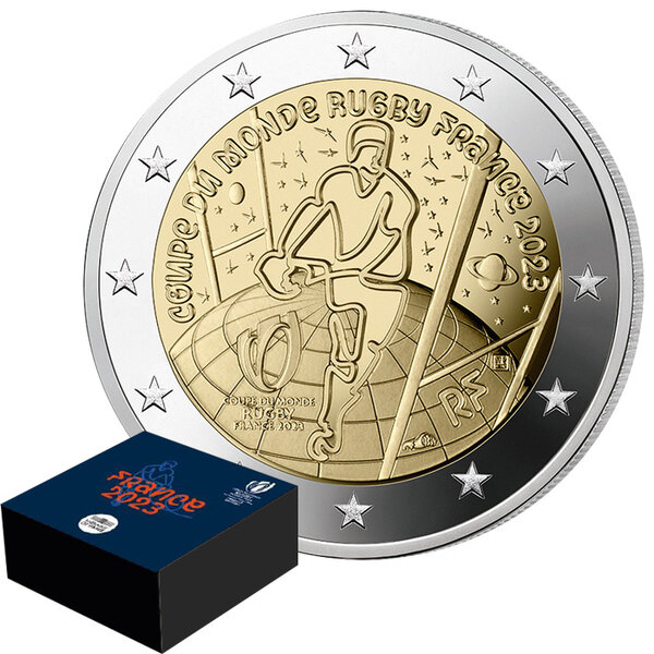 2 euros commémo. 2023 BE - Coupe du Monde de Rugby 2023