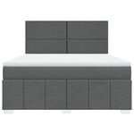 vidaXL Sommier à lattes de lit avec matelas Gris foncé 180x200cm Tissu