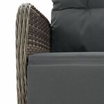 vidaXL Ensemble à manger de jardin et coussins 7 Pièces gris rotin