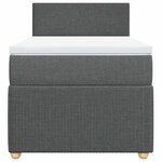 vidaXL Sommier à lattes de lit avec matelas Gris foncé 90x200 cm Tissu
