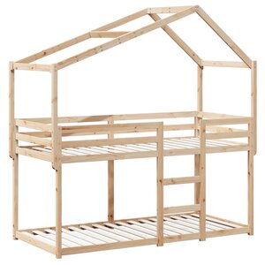 vidaXL Lit superposé avec toit 90x200 cm bois de pin massif