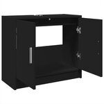 vidaXL Armoire d'évier noir 63x29x55 cm bois d'ingénierie