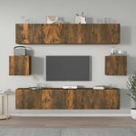 vidaXL Ensemble de meubles TV 6 Pièces Chêne fumé Bois d'ingénierie