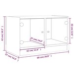 vidaXL Meuble TV avec portes en verre noir 68x37x42 cm