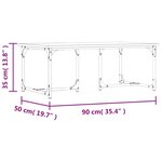vidaXL Table basse Sonoma gris 90x50x35 cm Bois d'ingénierie
