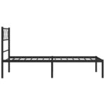 vidaXL Cadre de lit métal sans matelas avec tête de lit noir 75x190 cm