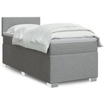 vidaXL Sommier à lattes de lit avec matelas gris clair 80x200 cm tissu